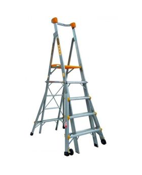 Gorilla PL0508-HD Adjustable height platform ladder 1.5-1.8-2.1-2.4m (5-6-7-8ft) Alum. Heavy Duty 180kg Industrial