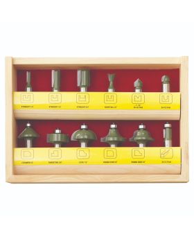 Carbitool Router Bit, Greenline Kit, ROUTER BIT SET 12 PIECE - 1/4 SHK TCT