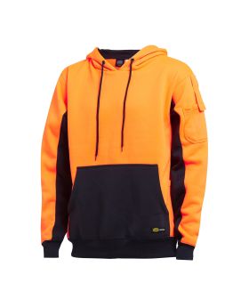 DIADORA Work Pull Over Hoodie-Hi Vis Orange/Navy GUMW1451ON