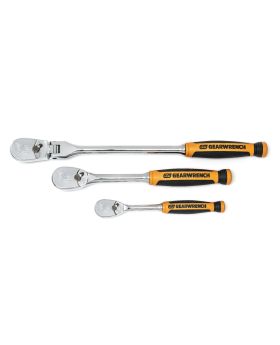 GEARWRENCH 3 PC. 1/4" & 3/8" DRIVE 90-TOOTH DUAL MATERIAL TEARDROP RATCHET SET 81203T