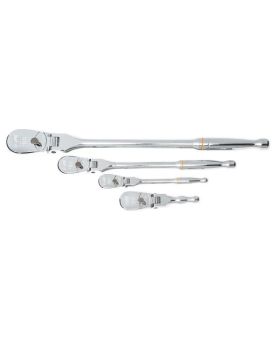 GEARWRENCH 4 PC. 1/4", 3/8" & 1/2" DRIVE 90-TOOTH FLEX HEAD TEARDROP RATCHET SET 81230T-BD