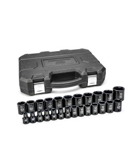 GEARWRENCH 25 PC. 1/2" DRIVE 6 POINT STANDARD IMPACT METRIC SOCKET SET 84933N