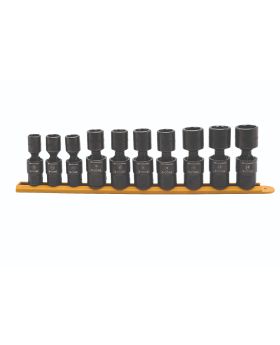 GEARWRENCH 10 PC. 1/2" DRIVE 6 POINT STANDARD X-CORE PINLESS UNIVERSAL IMPACT METRIC SOCKET SET 84979