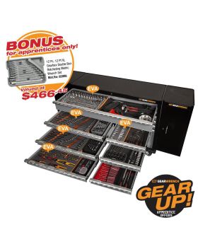 GEARWRENCH 321 PC COMBINATION TOOL KIT + 53" TOOL TROLLEY + SIDE CABINETS 89917