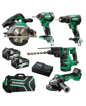 HiKOKI 18V  Li-ion Cordless Brushless 5pce Combo Kit