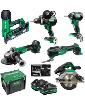 HiKOKI 18V/36V 5.0Ah MultiVolt Brushless Cordless 6 Piece Combo Kit - AU48000068