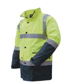 PRIME MOVER Wet Weather Jacket-Yellow/Navy-hv306 9691