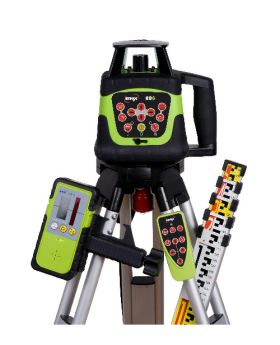 IMEX Hi Vis Green Beam Laser 88G Rotating Laser Kit With Tripod & Staff 88gkit