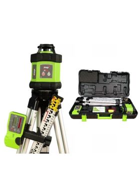 IMEX Rotating Construction Red Beam Laser Level Kit With Tripod & Staff- 012-E60K 