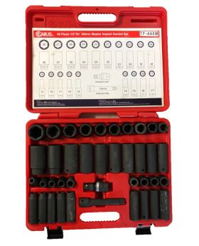 GENIUS Deep & Standard Metric Impact Socket Set-1/2" Drive 40pce TD-440M