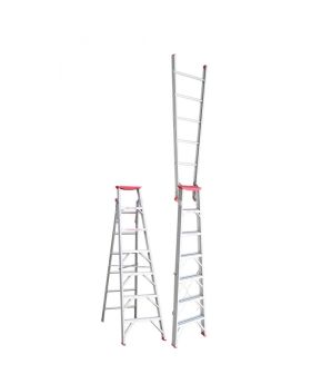 INDALEX Dual Purpose Aluminium Step Ladder-Tradesman Series- 2.1m-3.8m 120kg Rated