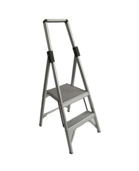 INDALEX Aluminium Slimline Platform Ladder-Tradesman Series- 2 Steps 1.5m/0.6m 120kg Rated