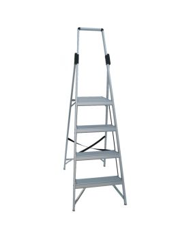 INDALEX Aluminium Slimline Platform Ladder-Tradesman Series- 4 Steps 2.1m/1.2m 120kg Rated