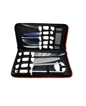 JUMP ON TOOLS Stainless Steel Pro Knife Set With Sharpening Stone