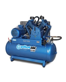 Pilot K100 Horizontal 3 Phase Reciprocating Air Compressor