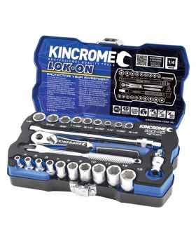 Kincrome K27001 LOK-ON  Socket Set 24 Piece 1/4" Square Drive