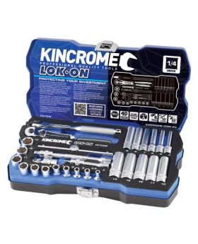 Kincrome K27002 LOK-ON Socket Set 28 Piece 1/4" Square Drive