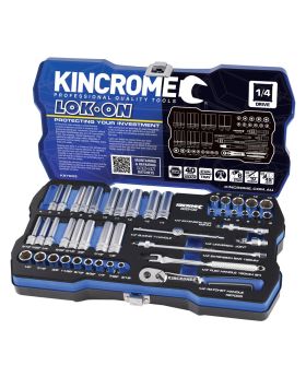 Kincrome K27003 LOK-ON Socket Set 45 Piece 1/4" Square Drive