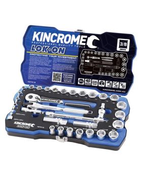 Kincrome K27012 LOK-ON  Socket Set 33 Piece 3/8" Square Drive