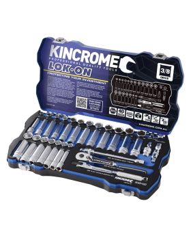 Kincrome K27013 LOK-ON SOCKET SET 45 PIECE 3/8" SQUARE DRIVE