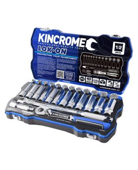 Kincrome K27021 LOK-ON SOCKET SET 28 PIECE 1/2" SQUARE DRIVE