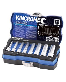 Kincrome K27050 LOK-ON Socket Set 8 Piece 1/4" Square Drive METRIC