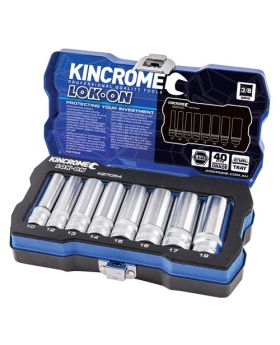 Kincrome K27054 LOK-ON Socket Set 8 Piece 3/8" Square Drive METRIC