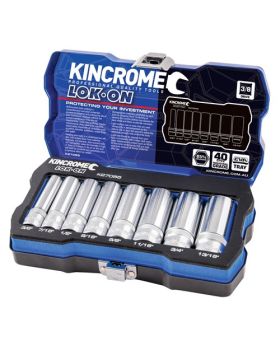 Kincrome K27055 LOK-ON Socket Set 8 Piece 3/8" Square Drive Imperial 