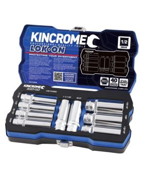 Kincrome K27059 LOK-ON Socket Set 9 Piece 1/2" Square Drive IMPERIAL