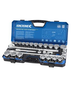 KINCROME SOCKET SET 28 PIECE 3/4â€� DRIVE METRIC & IMPERIAL