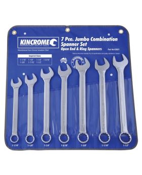 KINCROME JUMBO COMBINATION IMPERIAL SPANNER SET 7 PIECE - K3021