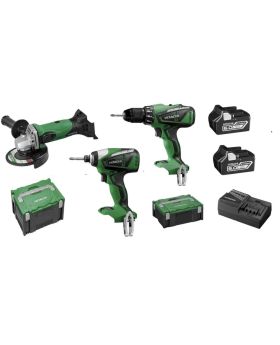 HITACHI KC18D3PM(HA) 18V 6.0Ah Li-ion Cordless 3pce Combo Kitt 