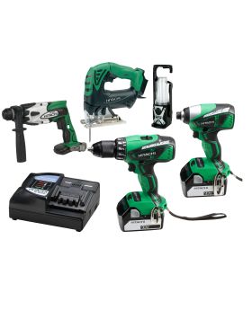 Hitachi KC18DBEL5pce 18v Brushless 6ah 5pce Cordless Combo Kit