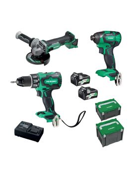 Hikoki/Hitachi KC18DDBL(HCZ) Multivolt 18v/36v 5Ah Li-Ion Cordless Slide 3pce Combo Kit -FDB