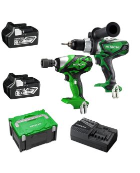 Hitachi KC18DSRL(HA)  18V 6.0Ah Li-Ion Cordless 3pce Slide Combo Kit 