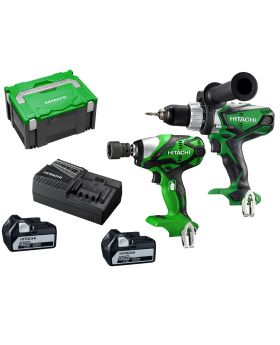 Hitachi KC18DSRL(HJ) 18V 5.0Ah Li-Ion Cordless 3pce Slide Combo Kit