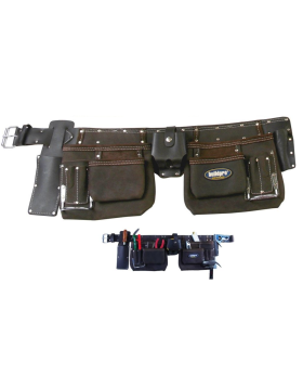 BUILDPRO Tradie Leather Tool Belt Apron-13pocket LW31012