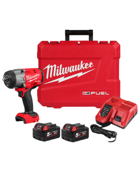 Milwaukee M18FHIW2F12502C 18V 5.0Ah Li-ion Cordless Fuel 1/2" Drive High Torque Impact Wrench with Friction Ring Combo Kit