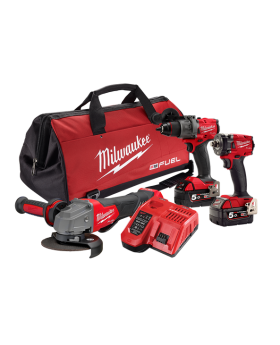 Milwaukee M18FPP3B3502B 18V 5.0Ah Li-ion Cordless Fuel 3pce Combo Kit Power Pack