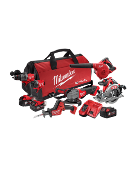  Milwaukee M18FPP6A3503B 18V 5.0Ah Li-ion Cordless 6pce Combo Kit Power Pack Including Fuel