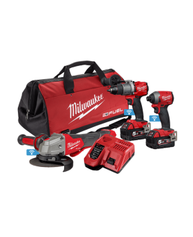 Milwaukee M18ONEPP3A2502B 18V 5.0Ah Li-ion Cordless Fuel NEXT GEN ONE-KEY 3pce Combo Kit Power Pack