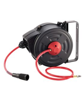 M7 Air Hose Reel, H.D. Wall Mount Metal Case, 8MM ID X 12MM OD PU Hose, 15M