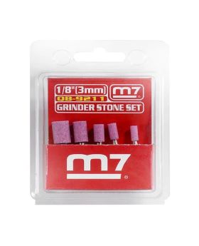 M7 GRINDER STONE SET, 5 PIECE CYLINDRICAL, 3MM SHANK