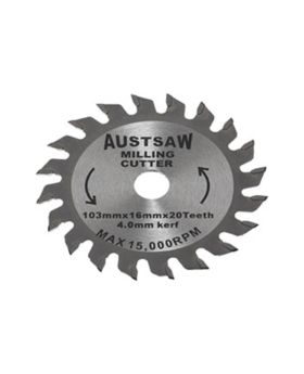 AUSTSAW 103mm (4in) 4mm Milling Cutter Blade - 16mm Bore - 20 Teeth