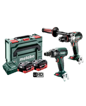 Metabo 18V 2 Piece Brushless Drill/Wrench 400 nm Combo Kit - 2 x 5.5Ah 