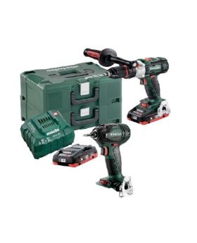 Metabo AU68901750 18v Brushless Impact Drill & Impact Driver Cordless Combo Kit In Metaloc Cases