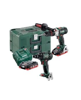 Metabo 18v 5.5ah Brushless Impact Drill & Impact Wrench Cordless Combo Kit In Metaloc Cases-BD