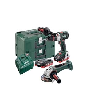 Metabo AU68901780 18v Brushless Impact Drill & Angle Grinder Cordless Combo Kit In Metaloc Cases-BD