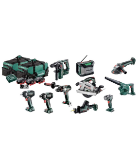 Metabo 18V Brushless 10 Piece Cordless 18V Battery Combo Kit - 3 5.5Ah