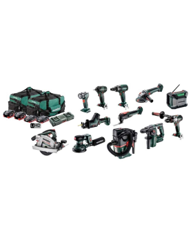 Metabo 18V Brushless 12 Piece Cordless 18V Battery Combo Kit 